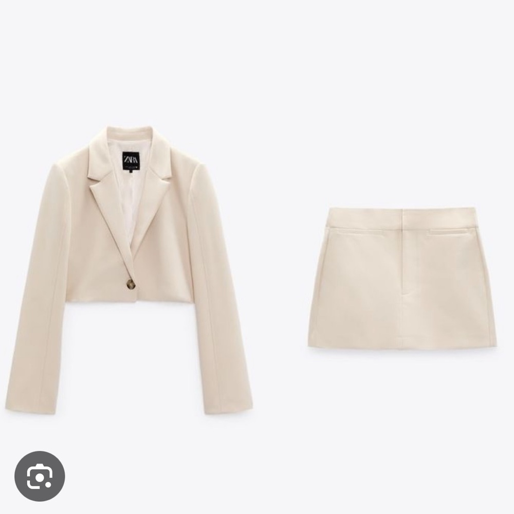 Zara cropped blazer and skirt set